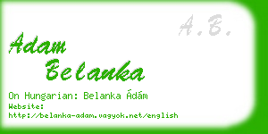 adam belanka business card