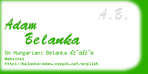adam belanka business card